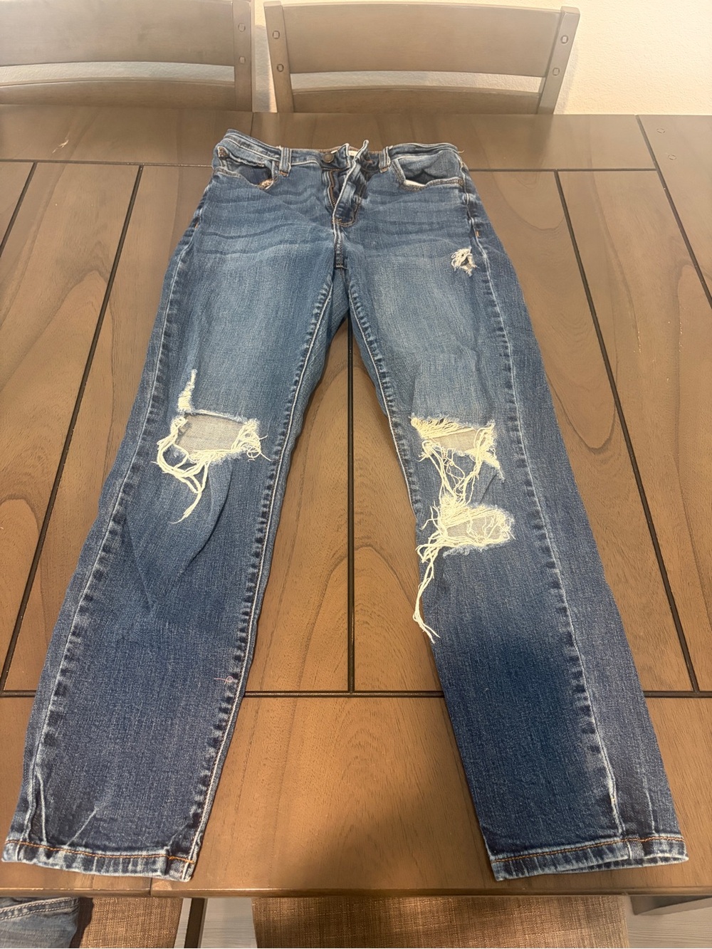 Rocky Women's Straight-Leg Distressed Denim Jeans - Medium Blue